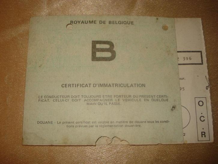Ancien Certificat d'Immatriculation pour Camionnette Honda 2, Autos : Divers, Modes d'emploi & Notices d'utilisation, Enlèvement ou Envoi