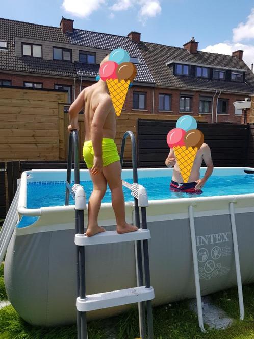 Intex zwembad 2x4 met warmtepomp, zandfilter en toebehoren, Tuin en Terras, Zwembaden, Gebruikt, Opzetzwembad, 80 tot 120 cm, 400 cm of meer