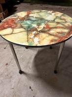 Vintage formica tafel op wielen, Huis en Inrichting, Ophalen, Zo goed als nieuw