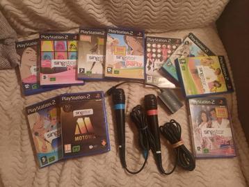 Singstar microfoons en 10!! spellen. beschikbaar voor biedingen