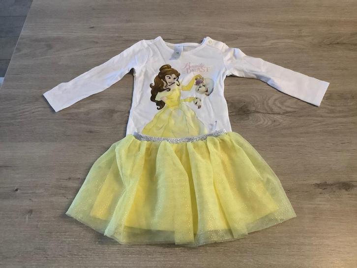 Disney Belle en the Beast meisjes baby zomeroutfit (Maat 74), Kinderen en Baby's, Babykleding | Maat 74, Zo goed als nieuw, Meisje