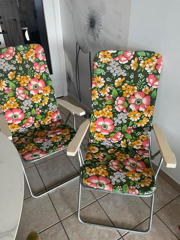 Vintage verstelbare tuinstoelen beschikbaar voor biedingen