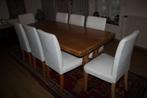 eetkamertafel + 8 stoelen, Huis en Inrichting, Tafels | Eettafels, Ophalen, Eikenhout, 200 cm of meer, 50 tot 100 cm