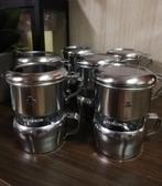 6 vintage inox koffiefilters Demeyere Belgium., Antiek en Kunst, Ophalen of Verzenden