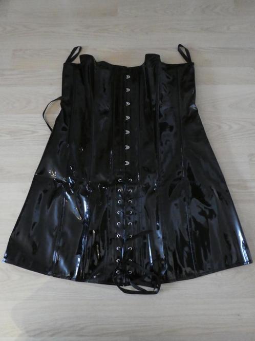Kleed Lak PVC Zwart, Kleding | Dames, Ondergoed en Lingerie, Overige typen, Zwart, Ophalen of Verzenden