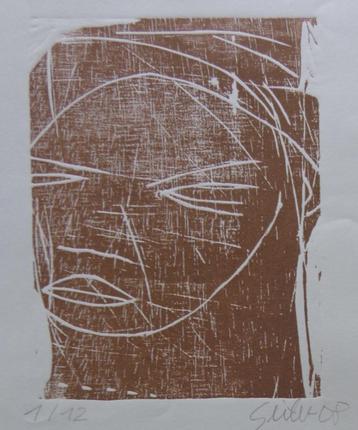 KARL SEITER / VROUWENHOOFD / LINOSNEDE / 49x36cm / SIG beschikbaar voor biedingen