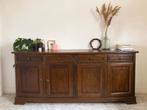 Buffet en bois massif 237 x 54 x 100 cm, Maison & Meubles, Armoires | Buffets, 200 cm ou plus, Avec tablette(s), Comme neuf, Vintage klassiek