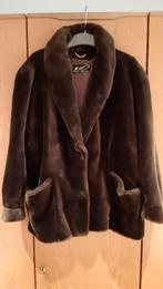 Donkerbruine jas in imitatiebont 38/40, Enlèvement ou Envoi, Comme neuf, Taille 38/40 (M), Brun