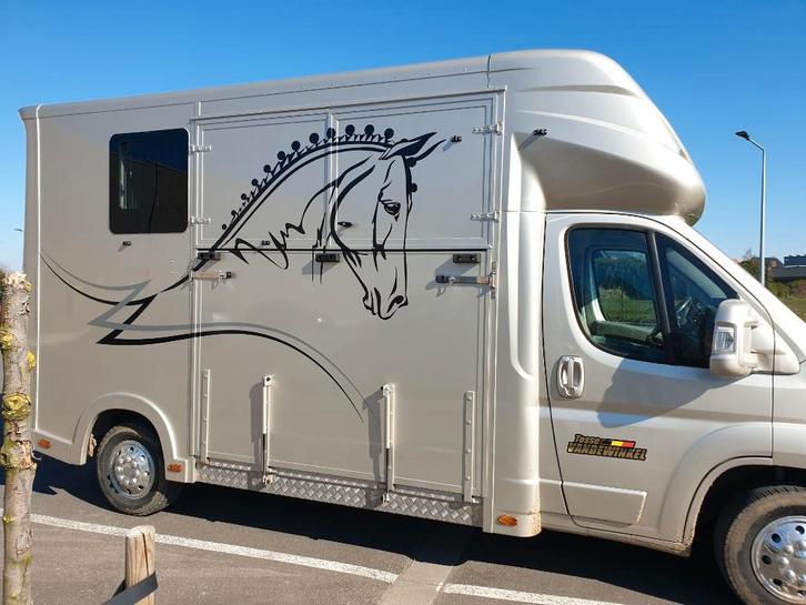 Paardencamionette B-rijbewijs BTW-voertuig, Dieren en Toebehoren, Paarden en Pony's | Trailers en Aanhangwagens, Gebruikt, 2-paards trailer