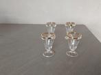 4 verres vintage à bords dorés, Enlèvement ou Envoi