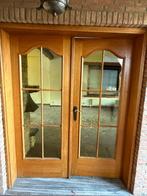 Eiken deuren met glas, Doe-het-zelf en Bouw, Deuren en Vliegenramen, Ophalen, Gebruikt, 80 tot 100 cm, Binnendeur