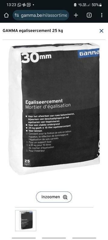 gamma egalisatiemortel 1-30 mm. 5x25kg, Enlèvement, Neuf