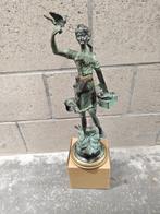 Bronzen figuur en kandelaars, antiek, Antiek en Kunst, Antiek | Brons en Koper, Ophalen of Verzenden