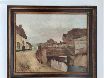 Jac. Allaert - Dorpszicht - Olieverf op paneel beschikbaar voor biedingen