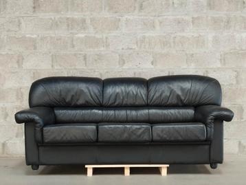 Zwarte lederen zetel - 215 cm beschikbaar voor biedingen
