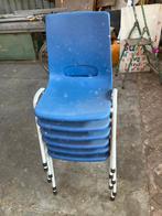 6 Stapelstoelen Ekwo - Blauw, Huis en Inrichting, Stoelen, Kunststof, Blauw, Ophalen of Verzenden, Zo goed als nieuw