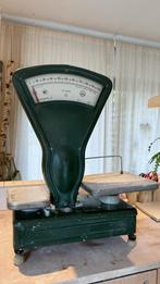Vintage donkergroene weegschaal, Ophalen, Gebruikt, Winkelweegschaal, 10 tot 50 kg