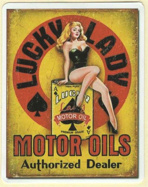 Lucky Lady Motor Oils sticker, Motos, Accessoires | Autocollants, Envoi