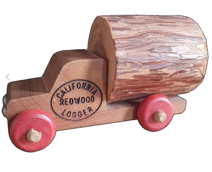 Vintage California Redwood Logger houten Truck souvenier, Antiek en Kunst, Antiek | Speelgoed, Ophalen of Verzenden