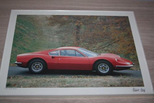 Oude foto print in plastic kader , Dino Ferarri 246 GT, Collections, Marques automobiles, Motos & Formules 1, Utilisé, Voitures