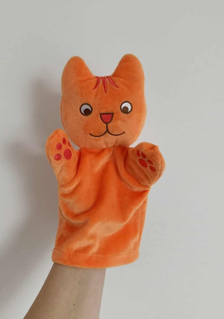 Handpop - Dikkie Dik - Poes - Oranje - Knuffel - €5, Kinderen en Baby's, Speelgoed | Knuffels en Pluche, Zo goed als nieuw, Poes