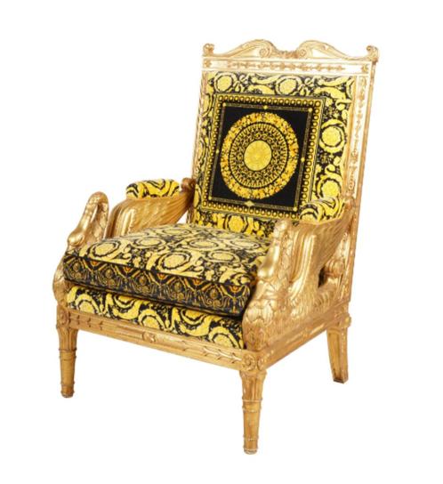 Fauteuil Versace Empire très rare, Antiek en Kunst, Antiek | Meubels | Stoelen en Sofa's, Ophalen of Verzenden