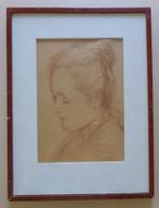 ONBEKEND / MEISJESPORTRET / ORIGINEEL / 41x31cm / KADER, Ophalen of Verzenden