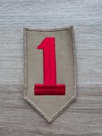 US WW2 vroege 1st Infantry division patch khaki twill rare, Verzamelen, Ophalen of Verzenden