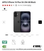 iPhone 16 Plus* 256GB* NIEUW!, Telecommunicatie, Mobiele telefoons | Apple iPhone, Ophalen, Zo goed als nieuw, IPhone 16 Plus