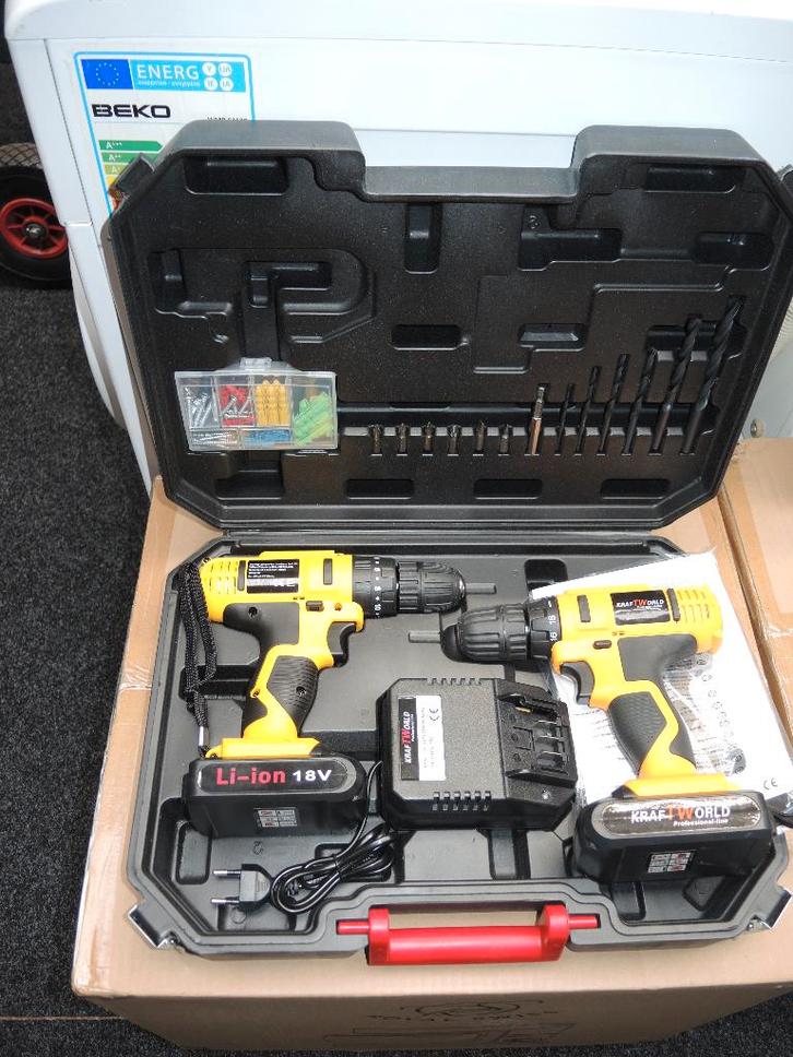 Accuboor-schroefmachine 18 v nieuw!, Bricolage & Construction, Outillage | Foreuses, Neuf, Foreuse et Perceuse, Vitesse variable