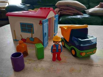 Playmobil Garage met vrachtwagen, Ophalen, Zo goed als nieuw, Complete set