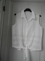 Mouwloze witte katoenen blouse voor dames. T:46 (tekst), Kleding | Dames, TEX, Wit, Zo goed als nieuw, Maat 46/48 (XL) of groter