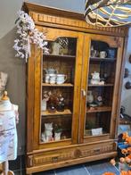 Prachtige antieke vitrinekast met geslepen glas, Huis en Inrichting, Ophalen, Zo goed als nieuw, Glas