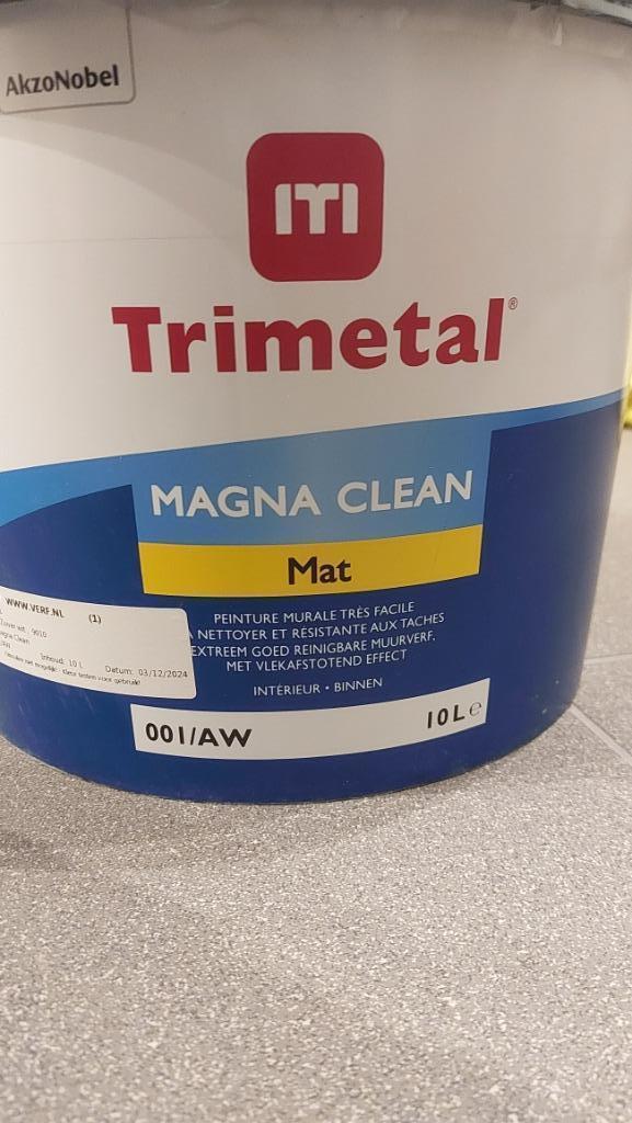 Verf Trimetal magna clean wit, Doe-het-zelf en Bouw, Verf, Beits en Lak, Nieuw, Verf, 5 tot 10 liter, Wit, Ophalen