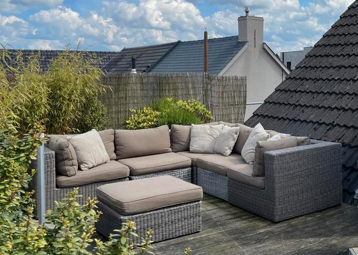 Loungeset voor buiten inclusief kussens en hoes, Tuin en Terras, Tuinsets en Loungesets, Gebruikt, Loungeset, Ophalen