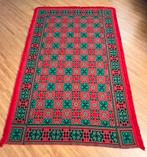 Prachtige sprei grandfoulard groen rood 237/147, Antiek en Kunst, Ophalen of Verzenden