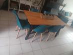Tafel met nieuwe stoelen, Ophalen, Zo goed als nieuw, Vijf personen of meer, Rechthoekig