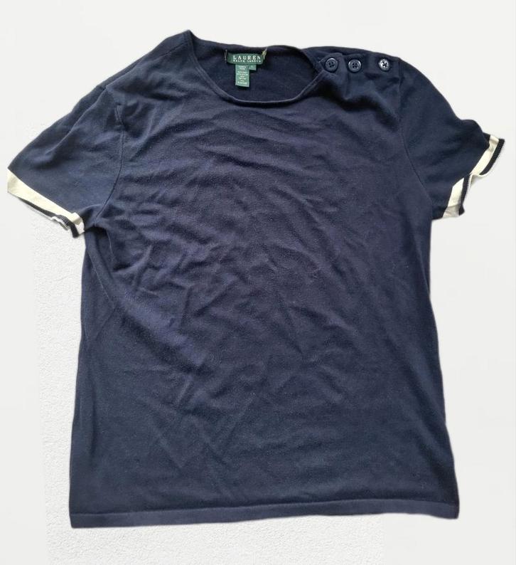 Lauren Ralph Lauren gebreid T-shirt voor dames — marinebl, Kleding | Dames, T-shirts, Zo goed als nieuw, Maat 42/44 (L), Blauw