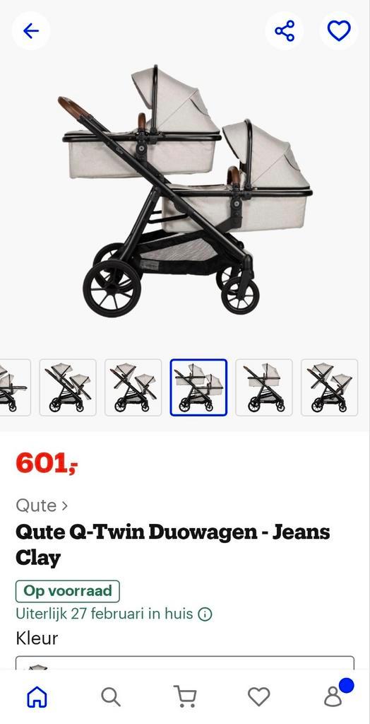Tweeling kinderwagen van Qute, Kinderen en Baby's, Overige Kinderen en Baby's, Gebruikt, Ophalen