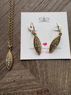 Silis goudkleurig setje ketting + oorbellen, Verstelbaar, Nieuw, Ophalen of Verzenden, Goud
