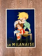 Vintage litho reclamebord La Milanaise, Ophalen of Verzenden, Zo goed als nieuw, Reclamebord