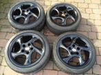 porsche zwart gelakte 18"-ers velgen met banden voor porsche, Auto diversen, Wieldoppen, Ophalen, Gebruikt
