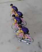 vier miniatuur wielrenners met retro truitjes, Ophalen of Verzenden, Zo goed als nieuw