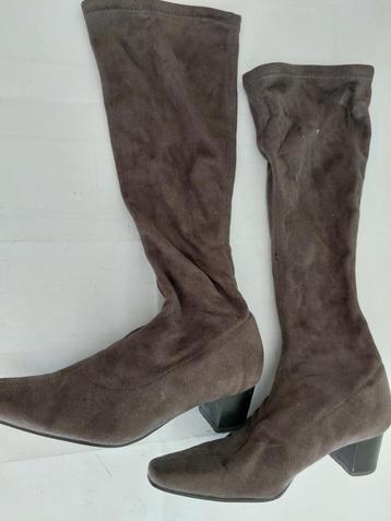 223C* EXIT superbes bottes taupe stretch (37), Exit, Autres couleurs, Porté, Bottes hautes