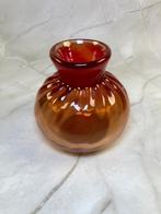 Petit vase en verre irisé de couleur ambrée par orient&flume, Enlèvement ou Envoi, Comme neuf, Bleu, Verre