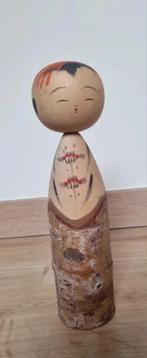 Prachtige Vintage boomschors Kokeshi van Teiko, Verzenden