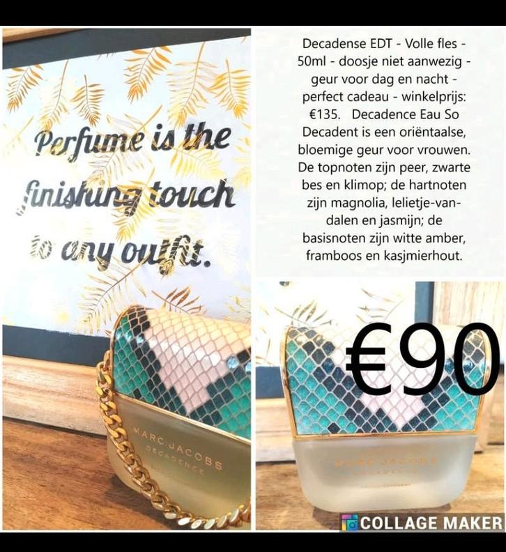 Marc Jacobs Decadence EDT, Bijoux, Sacs & Beauté, Beauté | Parfums, Comme neuf, Enlèvement ou Envoi