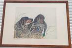 gravure chien de chasse signe Léon danchin, Antiek en Kunst, Ophalen of Verzenden