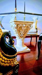 Uitzonderlijke eettafel in geslepen glas, Ophalen, 150 tot 200 cm, Vijf personen of meer, 150 tot 200 cm