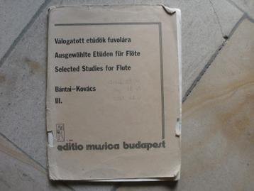 Valogatott etudok fuvolora/bladmuziek fluit, Musique & Instruments, Partitions, Enlèvement ou Envoi, Utilisé, Flûte traversière ou Piccolo